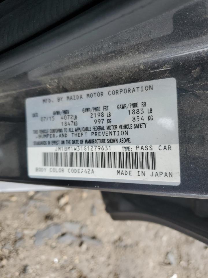 2016 Mazda 3 VIN JM1BM1W31G1279631 Copart auction photo, front end / mechanical damage thumbnail 12