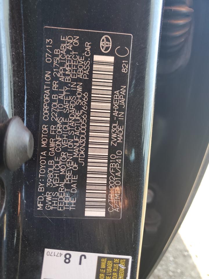 2013 Toyota Prius VIN JTDKN3DU0D5676966 Copart auction photo, front end damage thumbnail 14