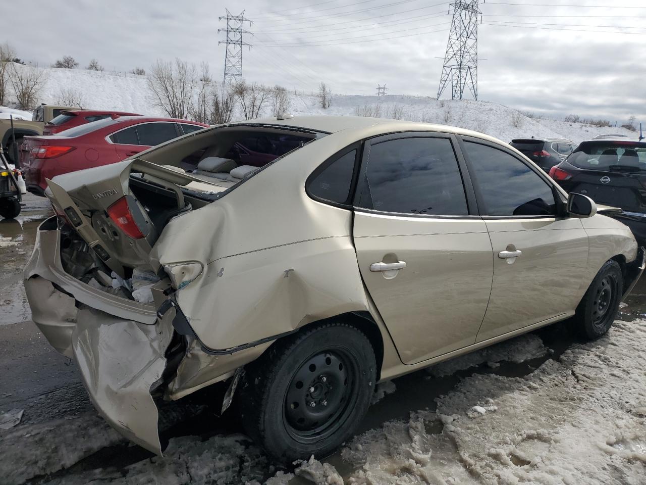 2007 Hyundai Elantra VIN KMHDU46DX7U138974 Copart auction photo, front end / rear end damage thumbnail 3