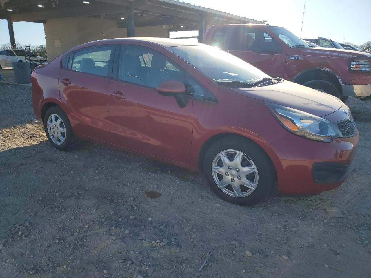 2014 KIA Rio VIN KNADM4A34E6351422 Copart auction photo, side damage thumbnail 4