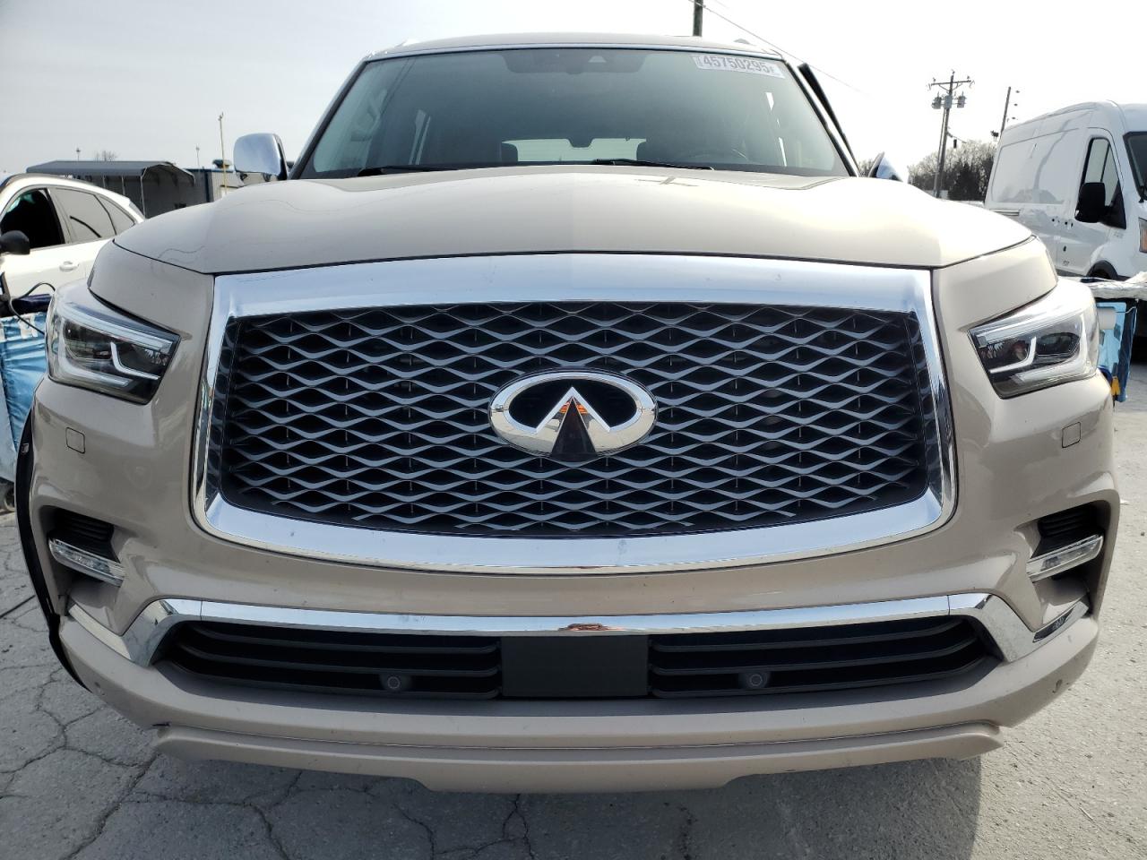 2018 Infiniti QX80 VIN JN8AZ2NE5J9195010 Copart auction photo, side / front end damage thumbnail 5