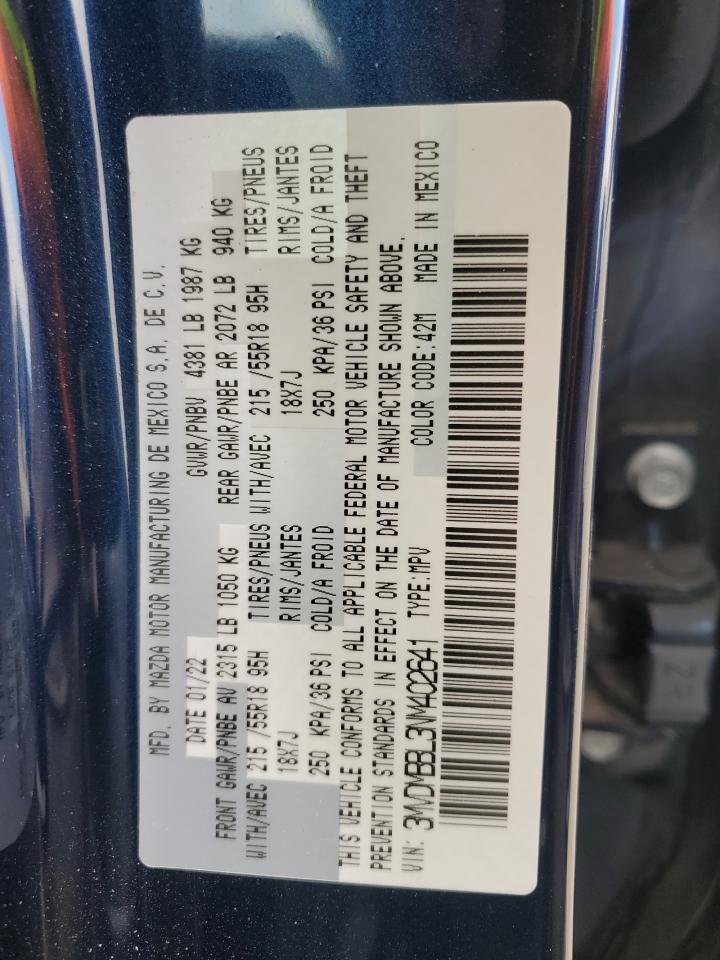 2022 Mazda CX-30 VIN 3MVDMBBL3NM402641 Copart auction photo, front end damage thumbnail 13