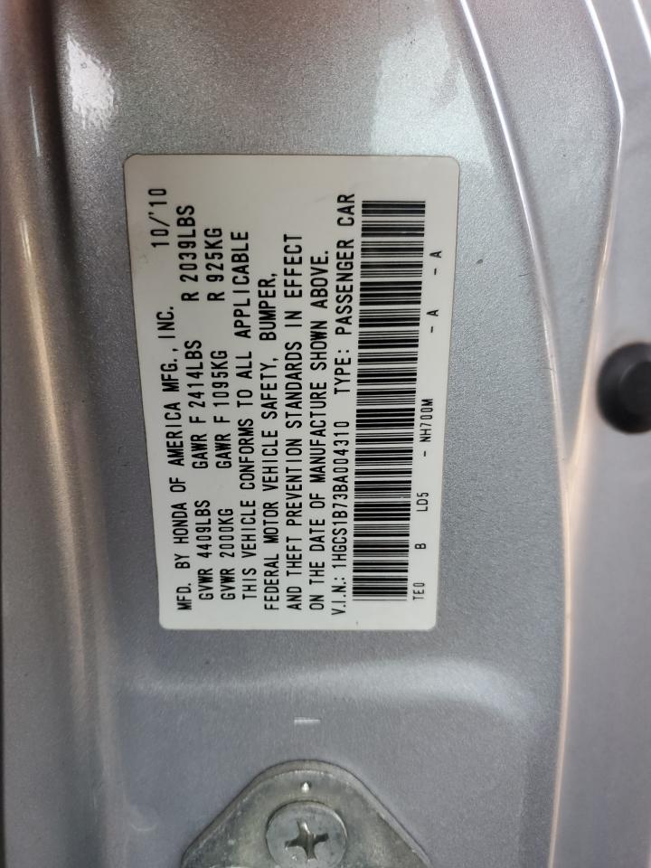 2011 Honda Accord VIN 1HGCS1B73BA004310 Copart auction photo, front end damage thumbnail 14