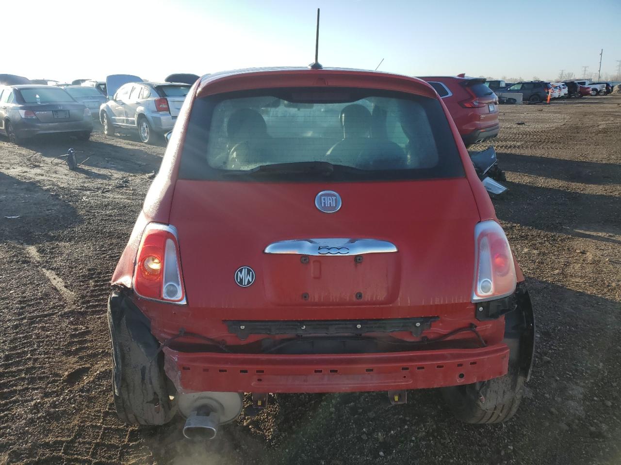 2012 Fiat 500 VIN 3C3CFFBR9CT104332 Copart auction photo, rear end / front end damage thumbnail 6