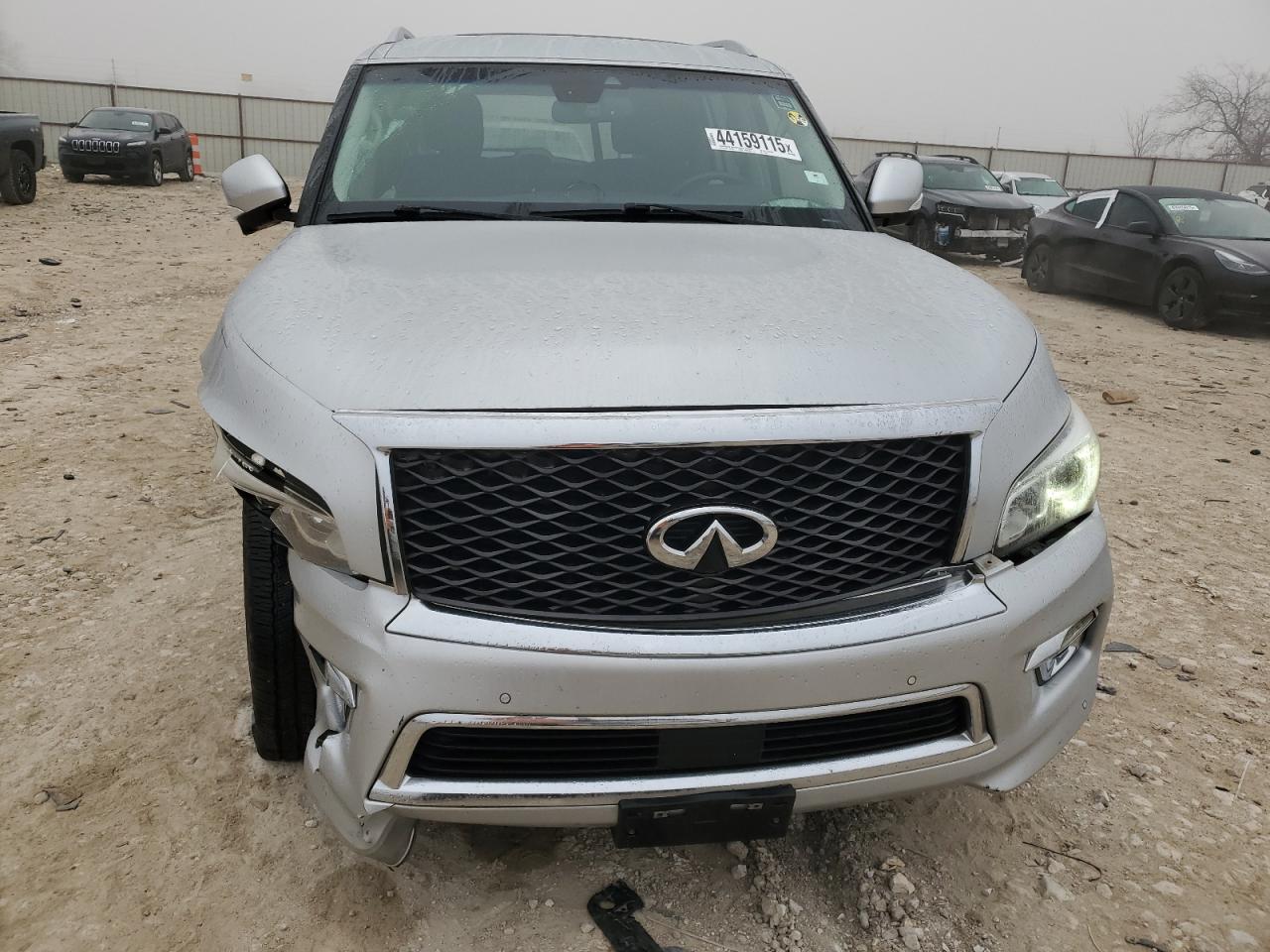 2017 Infiniti QX80 VIN JN8AZ2NE8H9152534 Copart auction photo, front end / side damage thumbnail 5