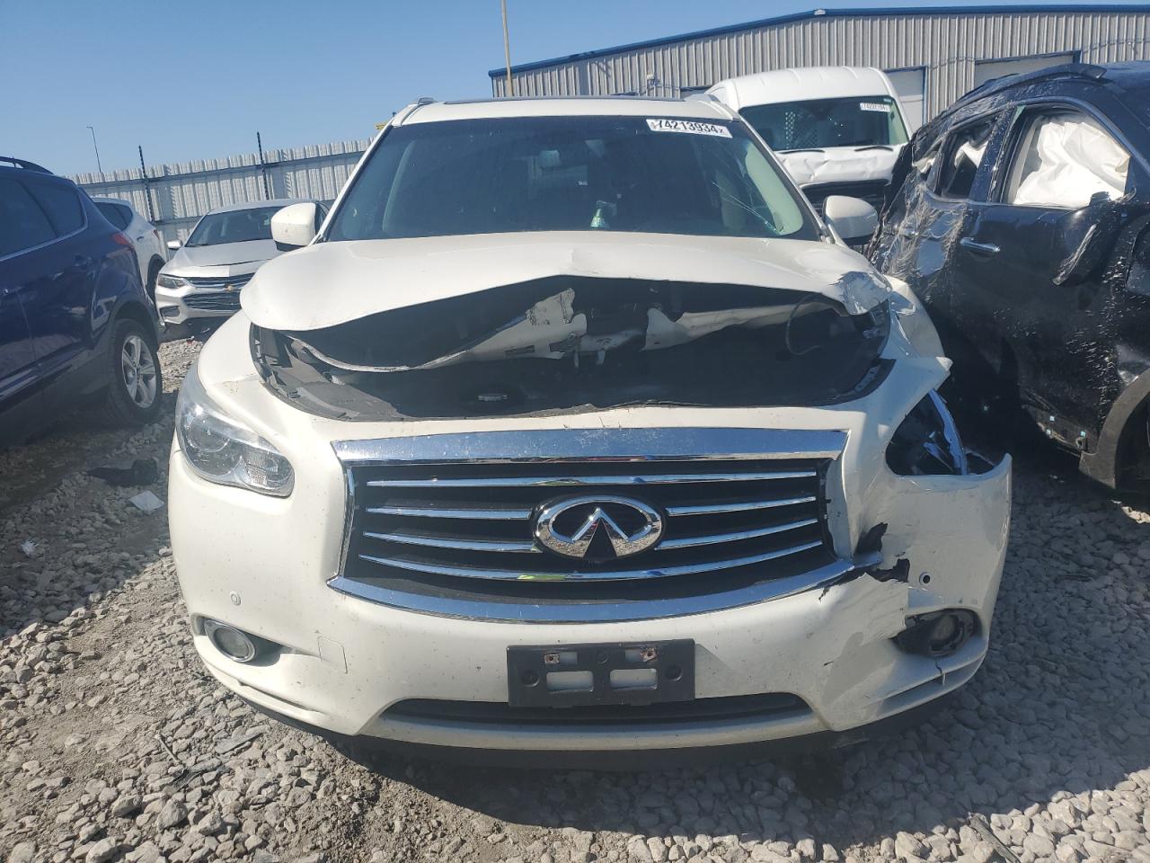 2014 Infiniti QX60 VIN 5N1AL0MMXEC539008 Copart auction photo, front end damage thumbnail 5