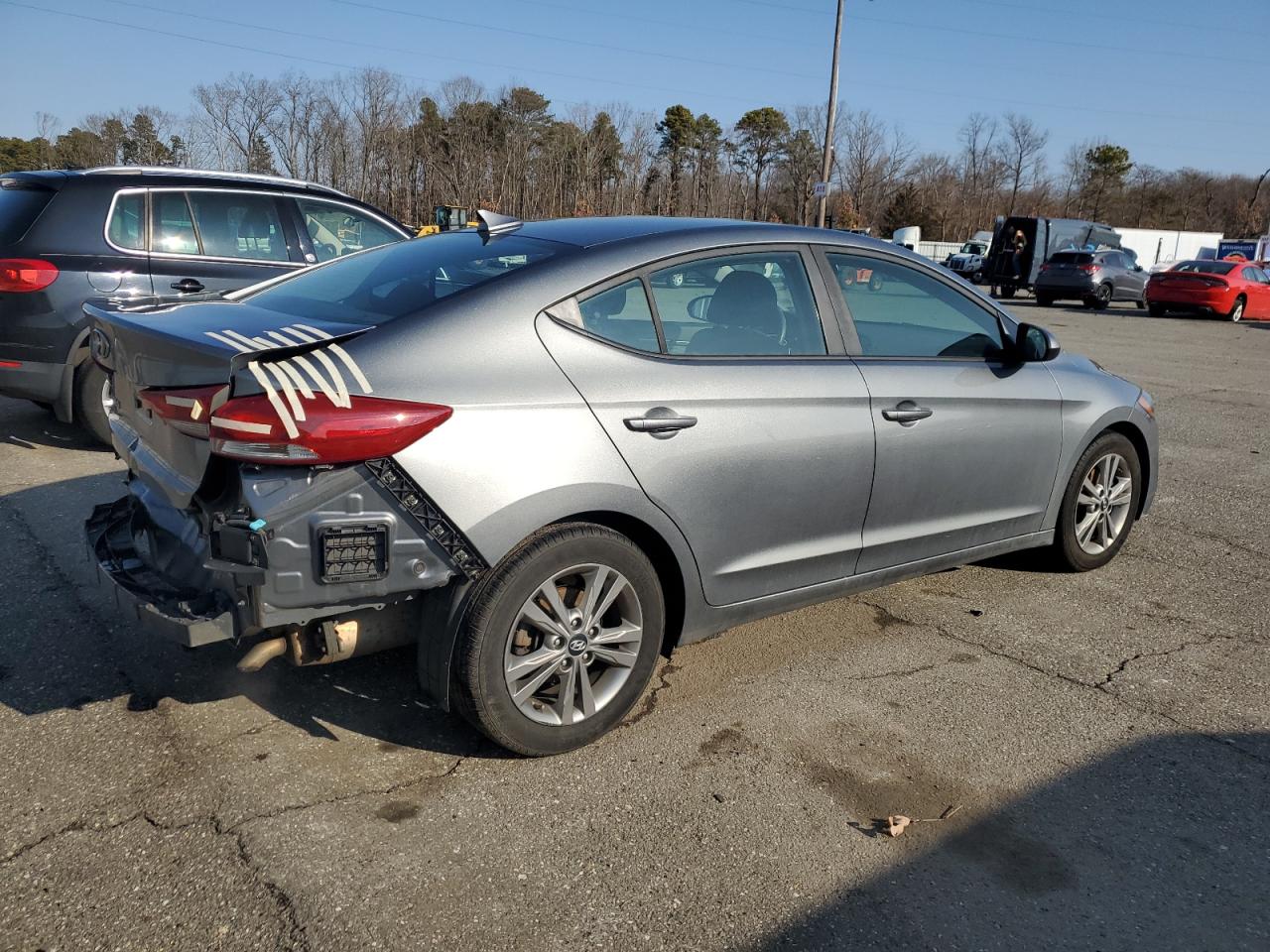 2018 Hyundai Elantra VIN KMHD84LF2JU557421 Copart auction photo, rear end damage thumbnail 3