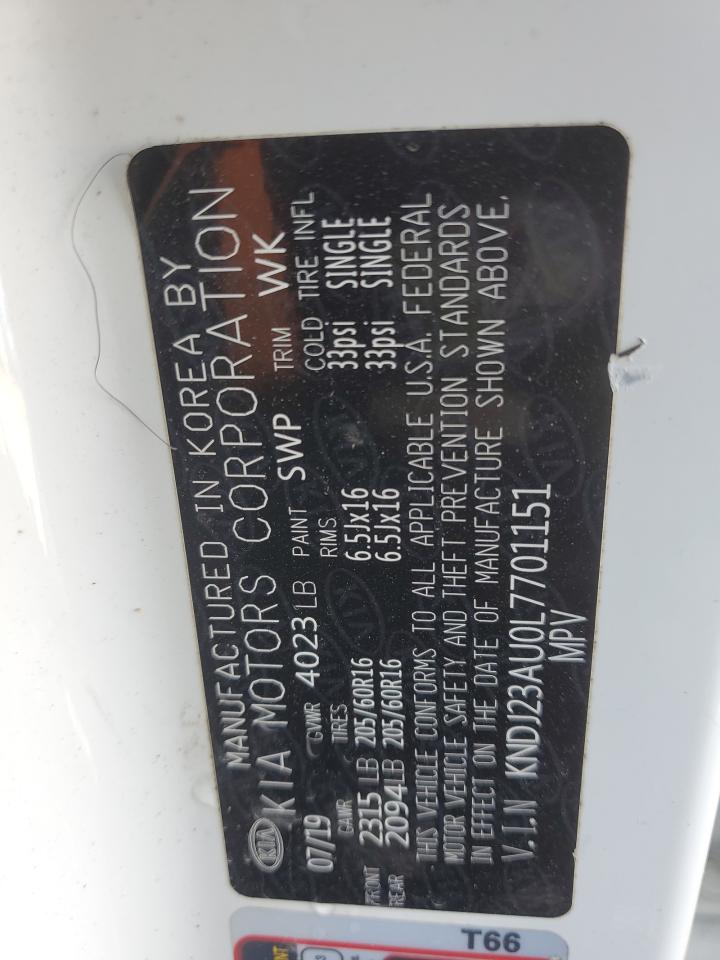 2020 KIA Soul VIN KNDJ23AU0L7701151 Copart auction photo, rear end damage thumbnail 12