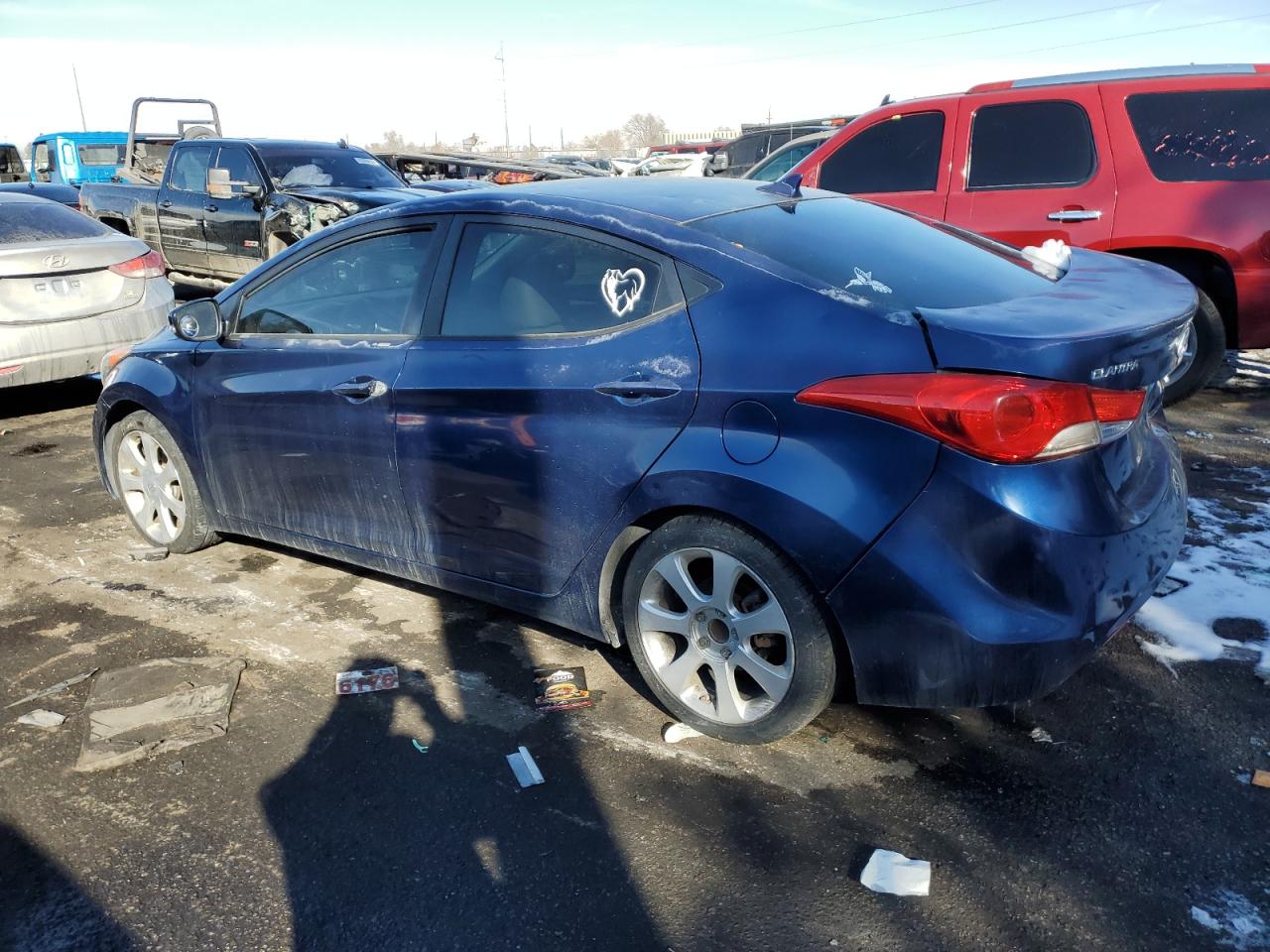 2013 Hyundai Elantra VIN KMHDH4AE3DU736890 Copart auction photo, rear end / front end damage thumbnail 2