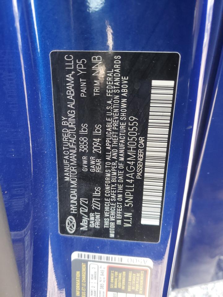 2021 Hyundai Elantra VIN 5NPLL4AG4MH050559 Copart auction photo, front end / minor dent/scratches damage thumbnail 14