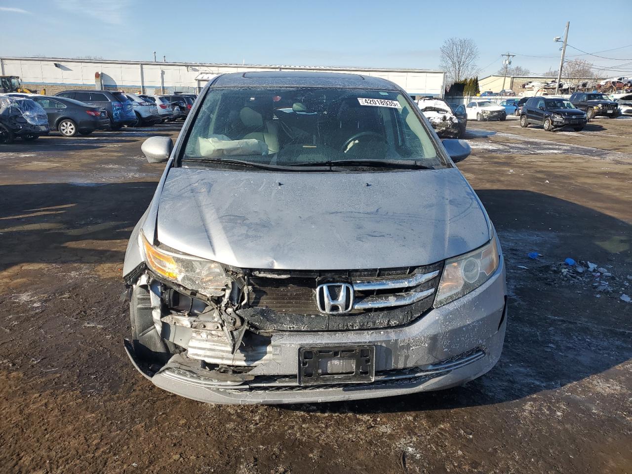2016 Honda Odyssey VIN 5FNRL5H61GB045660 Copart auction photo, rear end / front end damage thumbnail 5