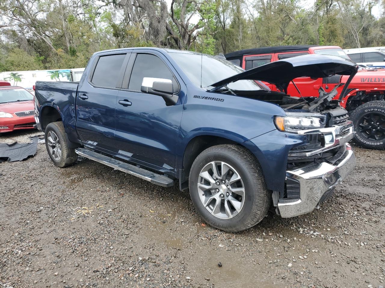2022 Chevrolet Silverado VIN 1GCPWCED3NZ129878 Copart auction photo, front end / side damage thumbnail 4