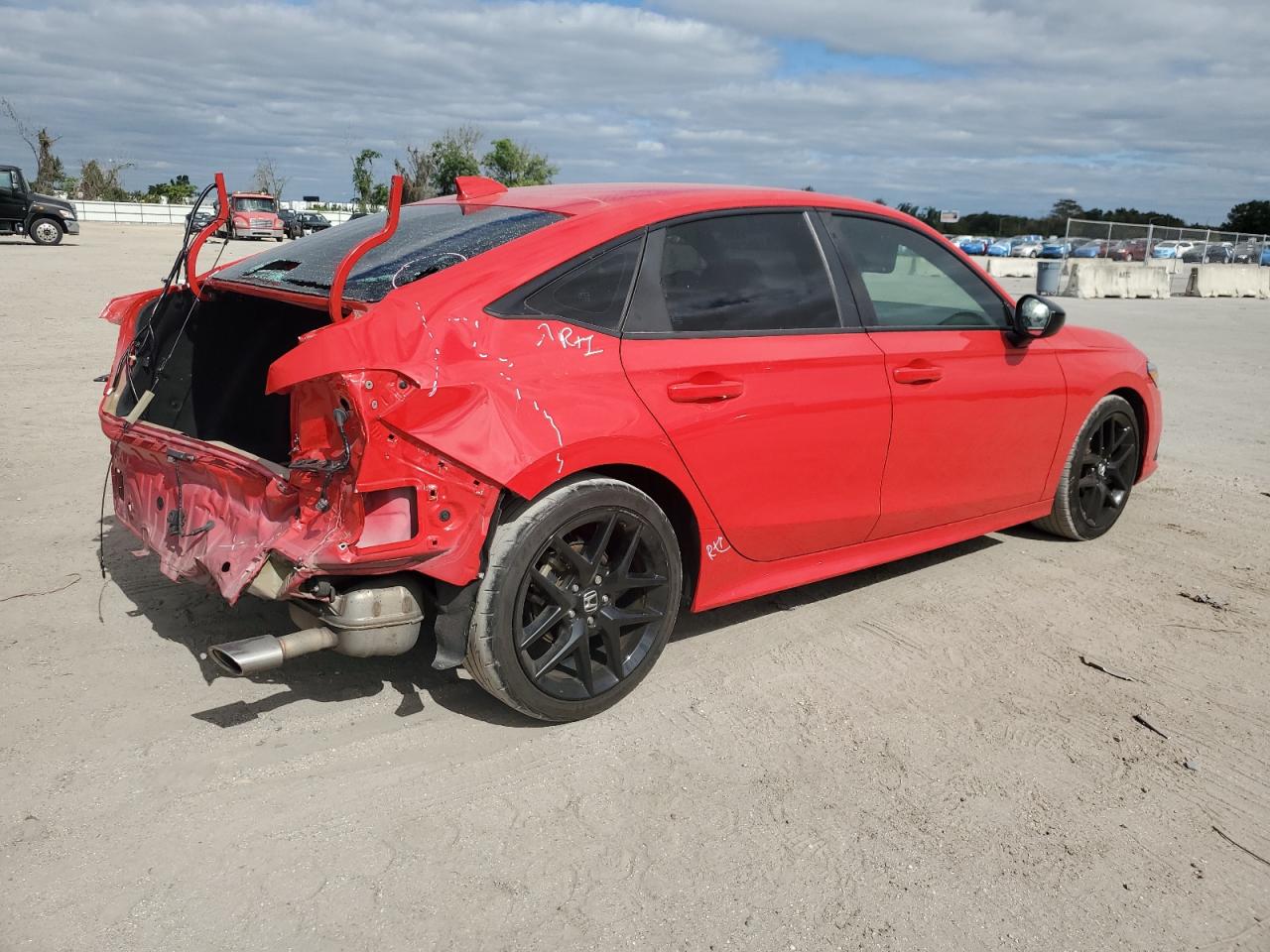 2022 Honda Civic VIN 2HGFE2F5XNH584535 Copart auction photo, front end / side damage thumbnail 3