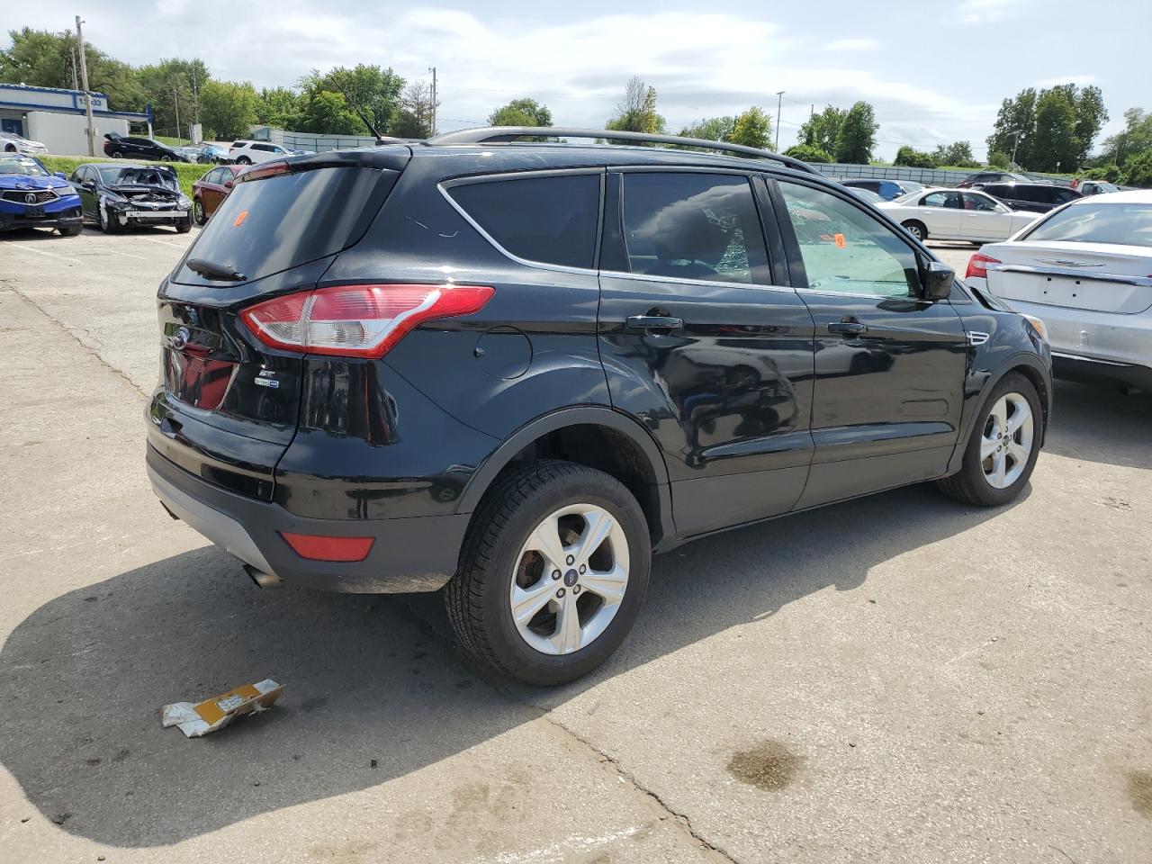 2014 Ford Escape VIN 1FMCU9G98EUD67377 Copart auction photo, side / front end damage thumbnail 3