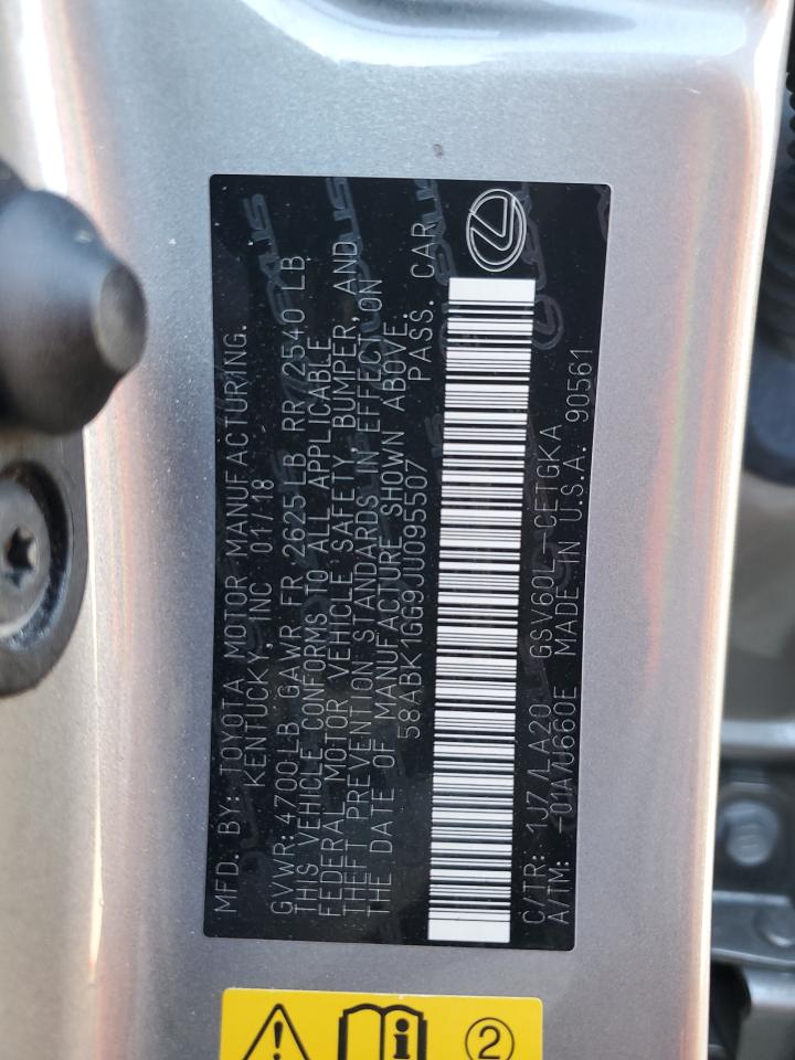 2018 Lexus ES VIN 58ABK1GG9JU095507 Copart auction photo, front end damage thumbnail 14