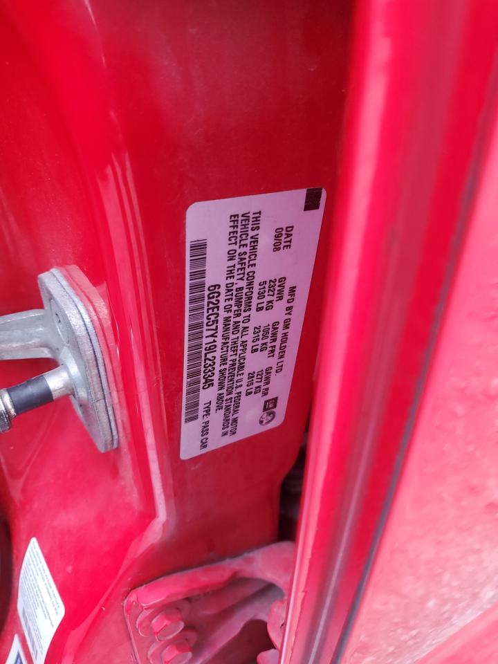 2009 Pontiac G8 VIN 6G2EC57Y19L233345 Copart auction photo, rear end / minor dent/scratches damage thumbnail 14