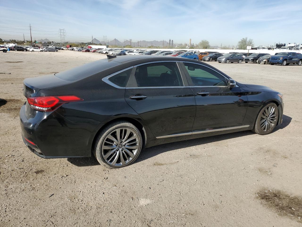 2015 Hyundai Genesis VIN KMHGN4JF3FU039995 Copart auction photo, rear end damage thumbnail 3