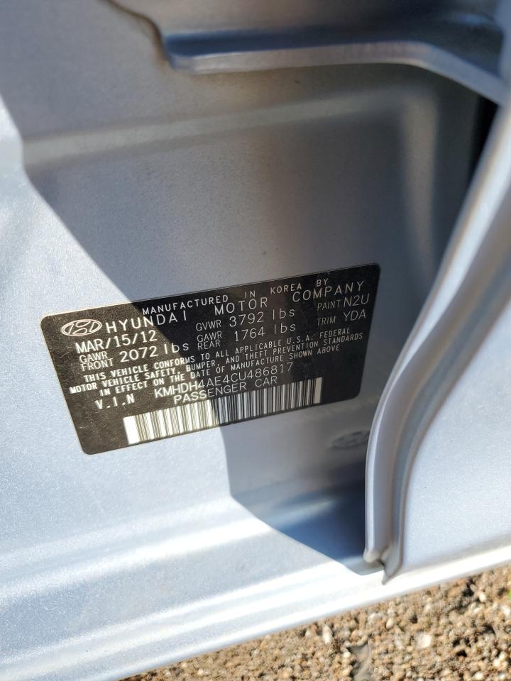 2012 Hyundai Elantra VIN KMHDH4AE4CU486817 Copart auction photo, all over damage thumbnail 12