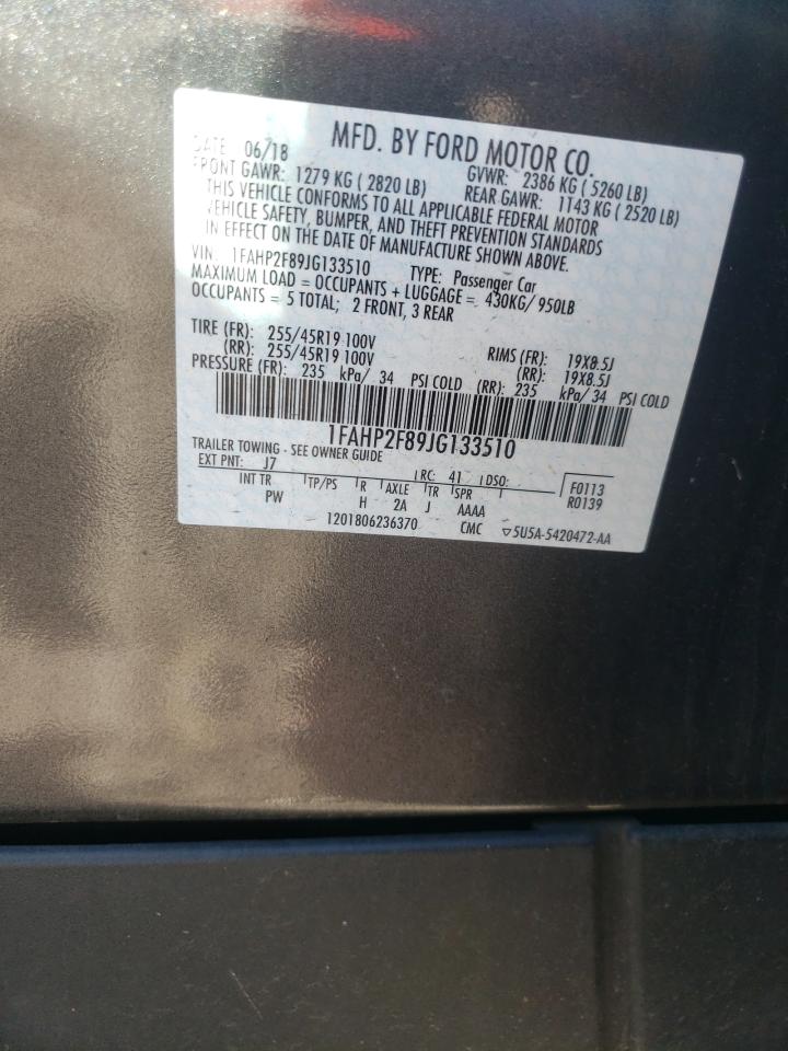 2018 Ford Taurus VIN 1FAHP2F89JG133510 Copart auction photo, front end damage thumbnail 14