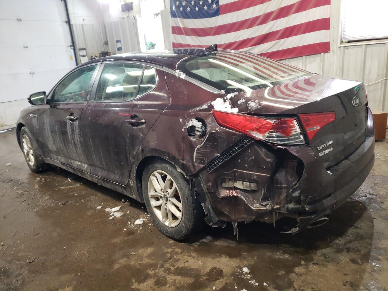 2011 KIA Optima VIN KNAGM4A77B5110360 Copart auction photo, rear end / front end damage thumbnail 2