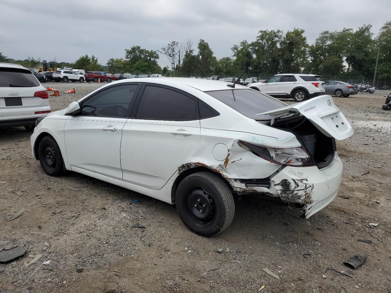 2015 Hyundai Accent VIN KMHCT4AE1FU900246 Copart auction photo, rear end / front end damage thumbnail 2
