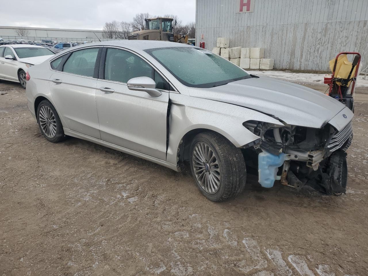 2014 Ford Fusion VIN 3FA6P0K90ER235836 Copart auction photo, front end / side damage thumbnail 4