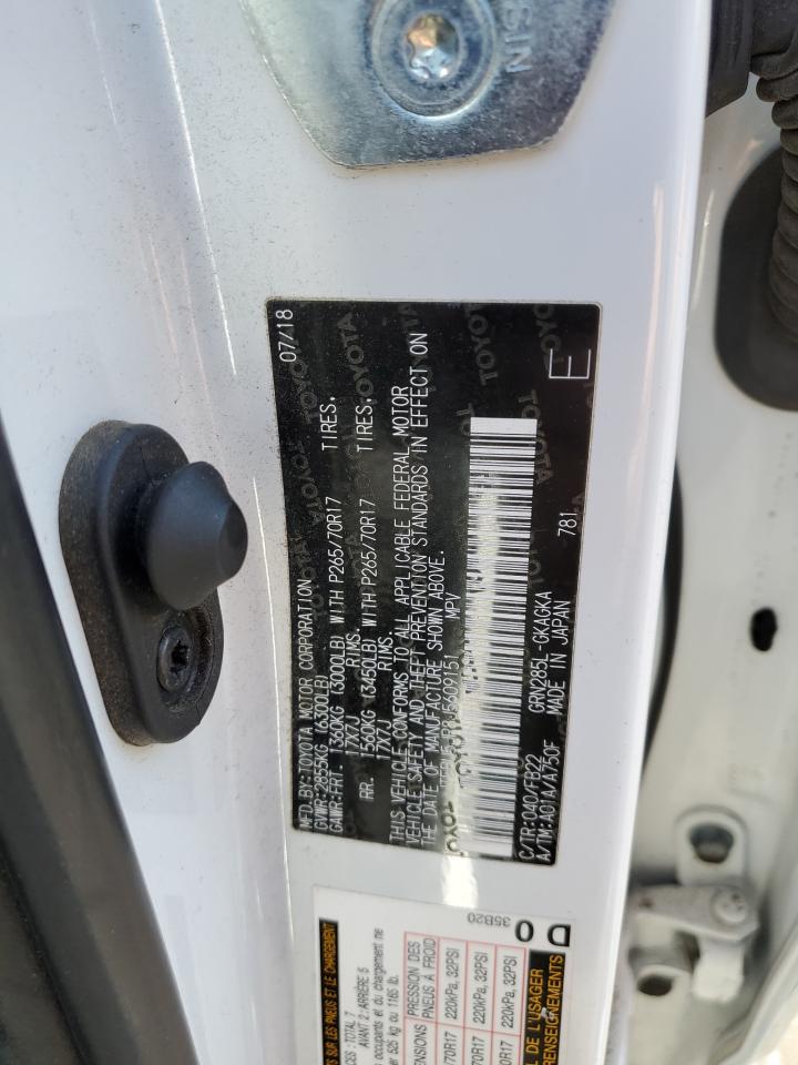 2018 Toyota 4Runner VIN JTEBU5JR8J5609151 Copart auction photo, all over damage thumbnail 14