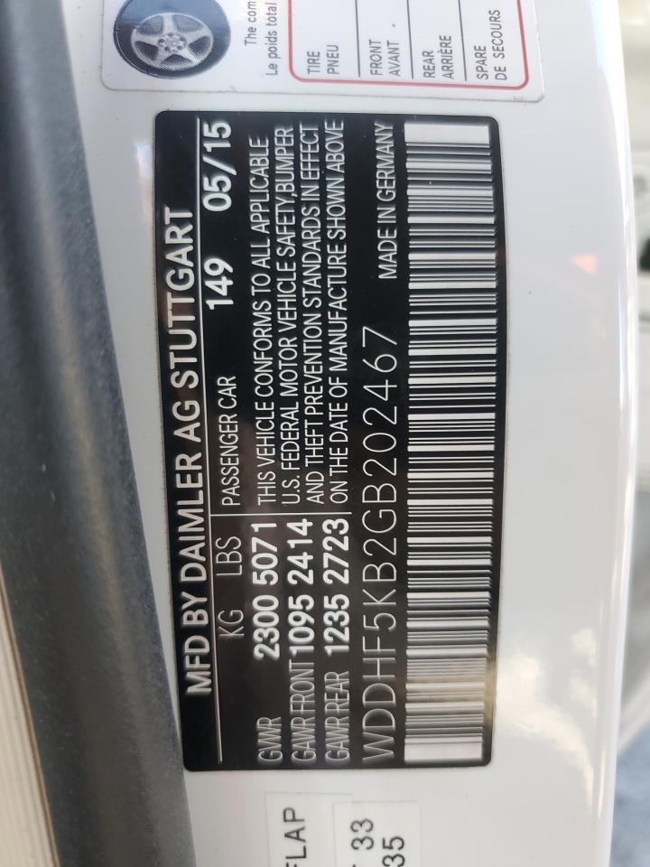 2016 Mercedes-Benz E-klasse VIN WDDHF5KB2GB202467 Copart auction photo, front end damage thumbnail 14