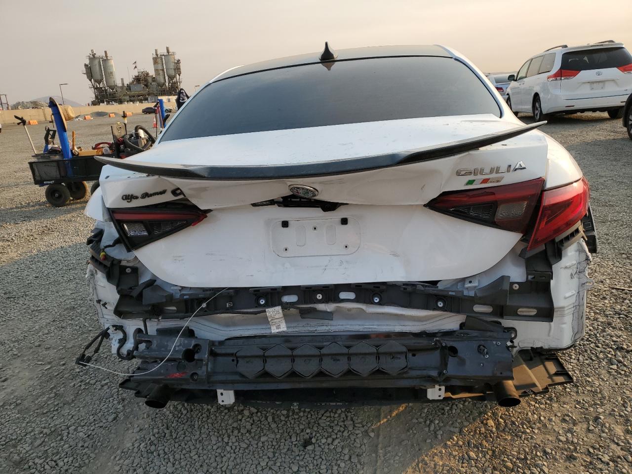 2021 Alfa Romeo Giulia VIN ZARFAMBN7M7640412 Copart auction photo, rear end damage thumbnail 6