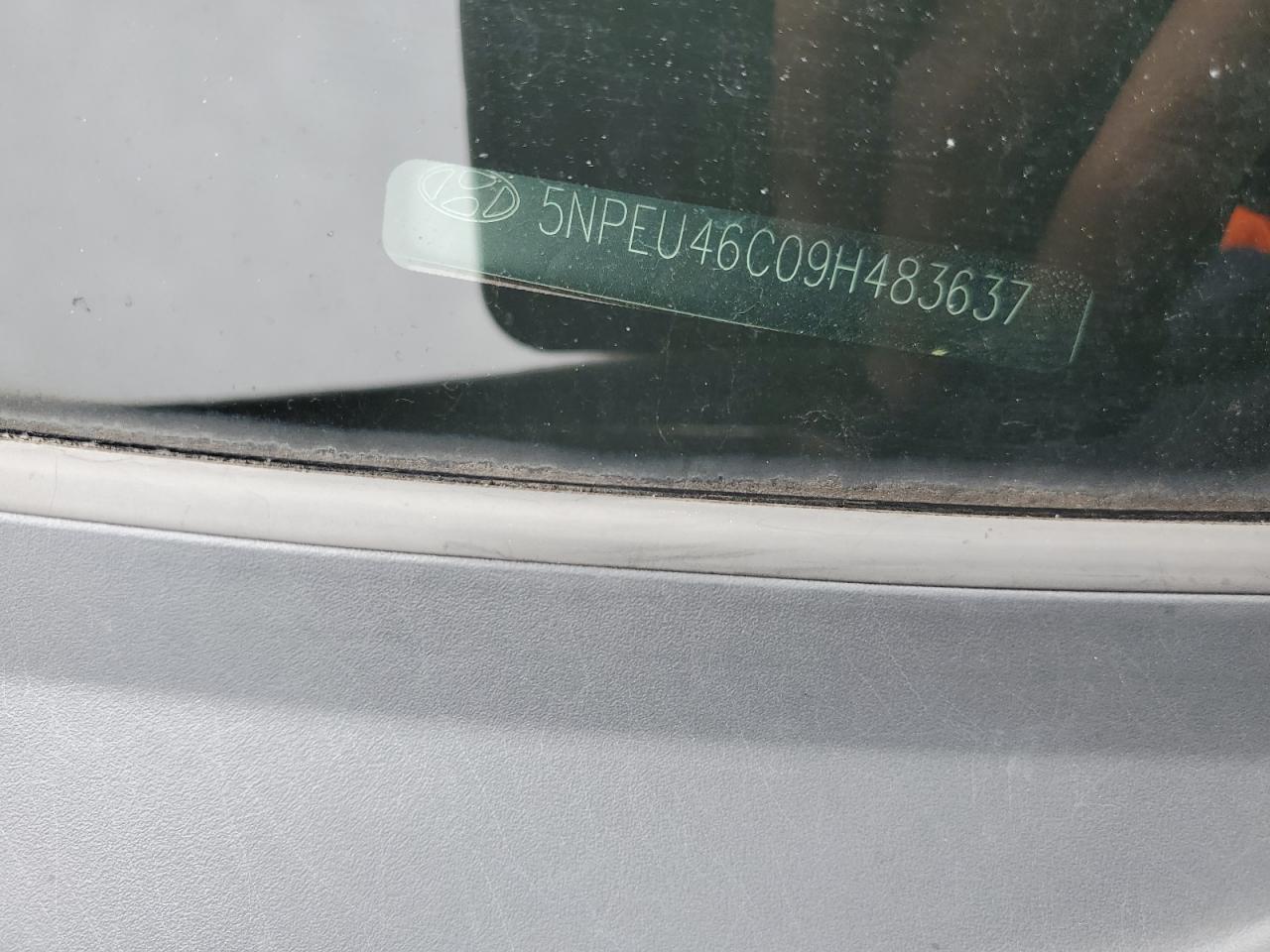 2009 Hyundai Sonata VIN 5NPEU46C09H483637 Copart auction photo, front end / side damage thumbnail 13