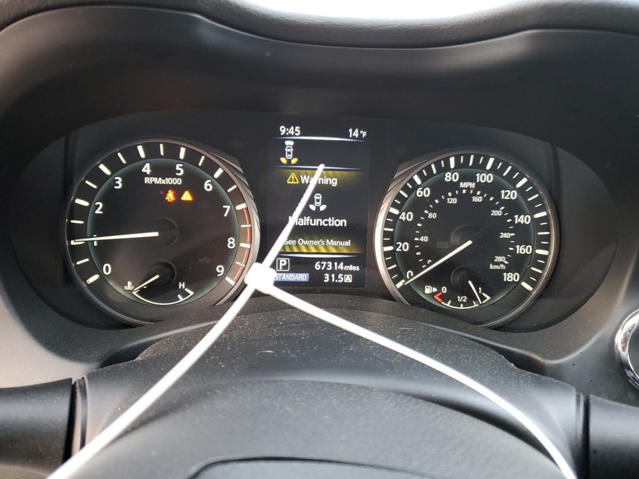 2019 Infiniti Q50 VIN JN1EV7AR6KM594153 Copart auction photo, front end / rear end damage thumbnail 9