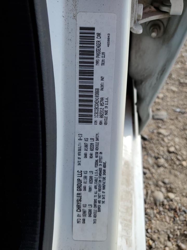 2014 Chrysler 200 VIN 1C3CCBCGXEN103868 Copart auction photo, front end damage thumbnail 12
