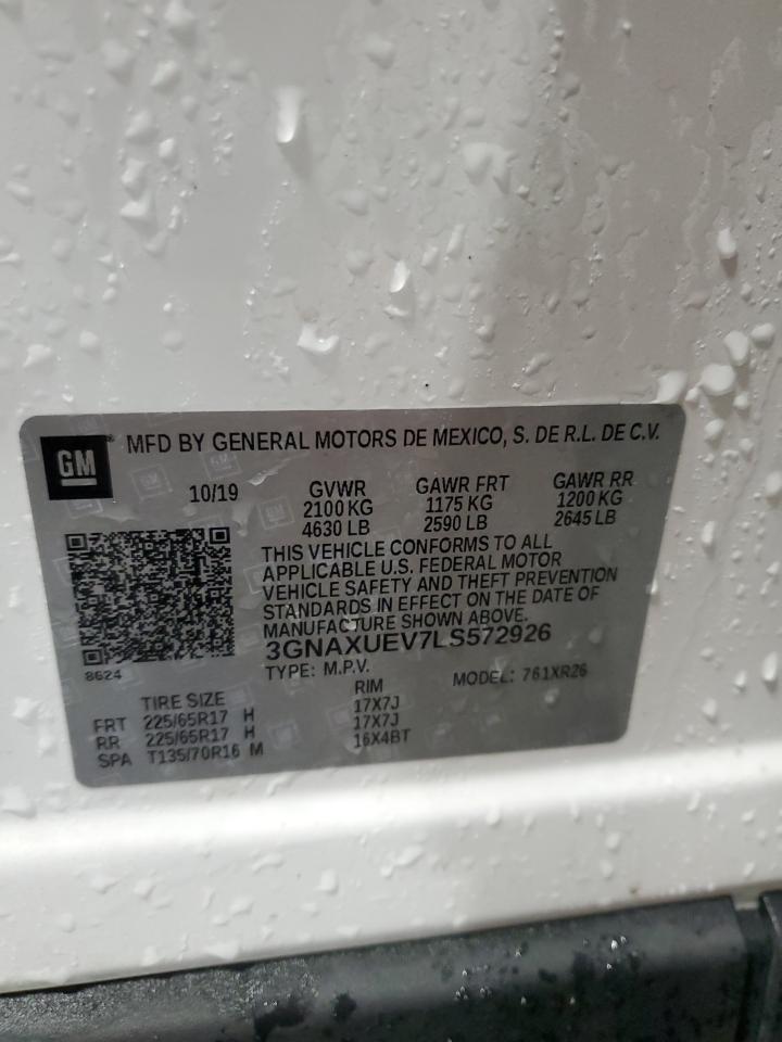 2020 Chevrolet Equinox VIN 3GNAXUEV7LS572926 Copart auction photo, front end damage thumbnail 15
