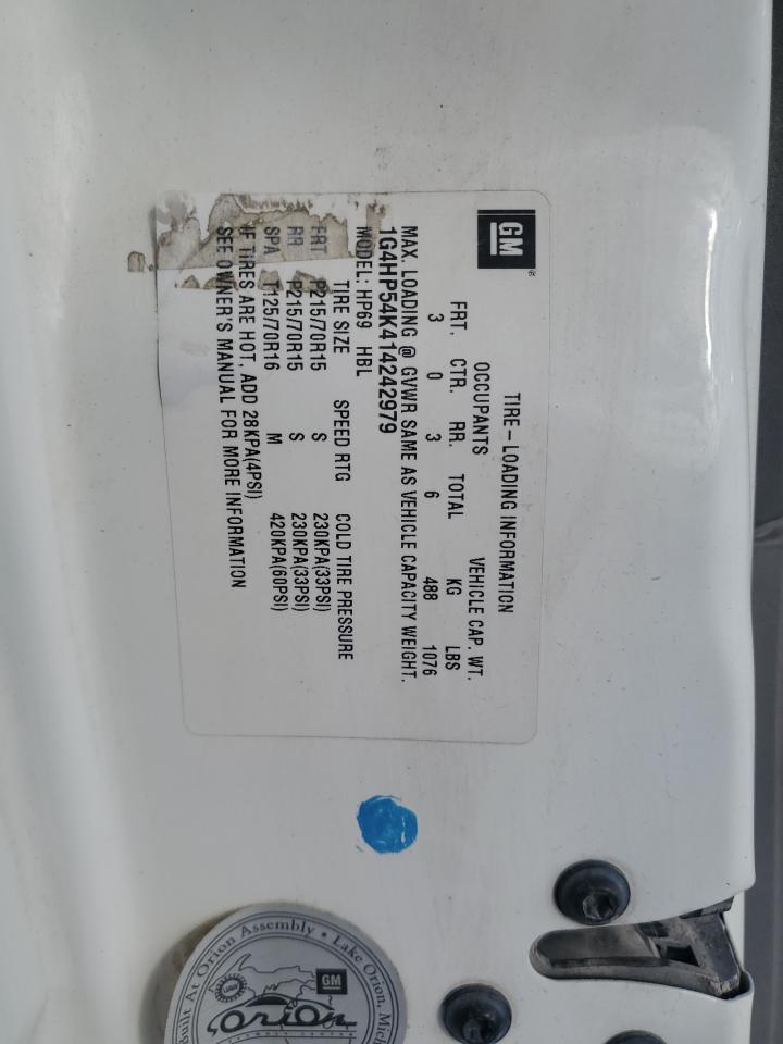 2001 Buick LeSabre VIN 1G4HP54K414242979 Copart auction photo, undercarriage / side damage thumbnail 12