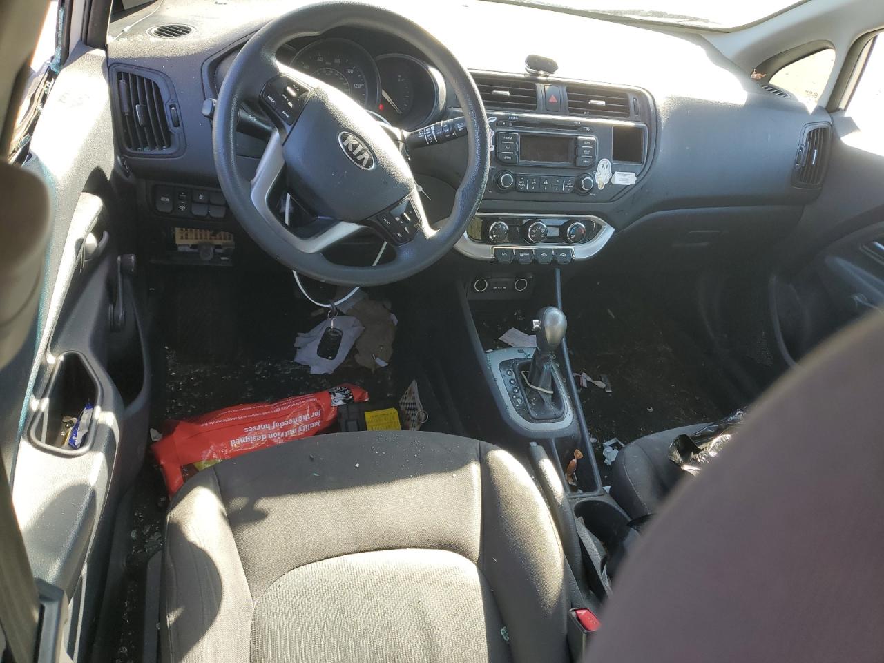 2013 KIA Rio VIN KNADM5A3XD6300429 Copart auction photo, side / front end damage thumbnail 8