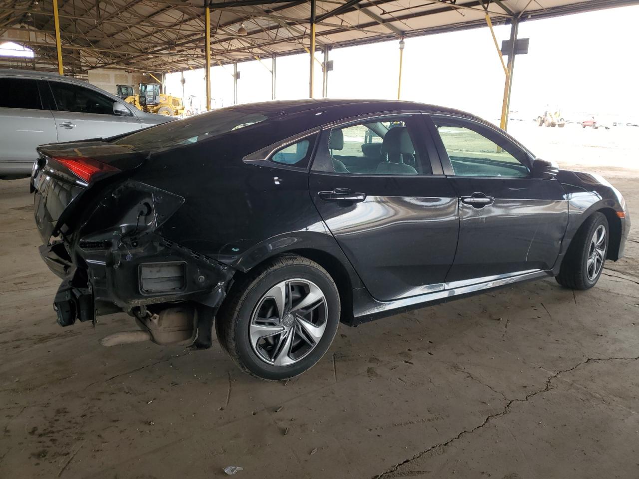 2019 Honda Civic VIN 2HGFC2F61KH596003 Copart auction photo, rear end / side damage thumbnail 3