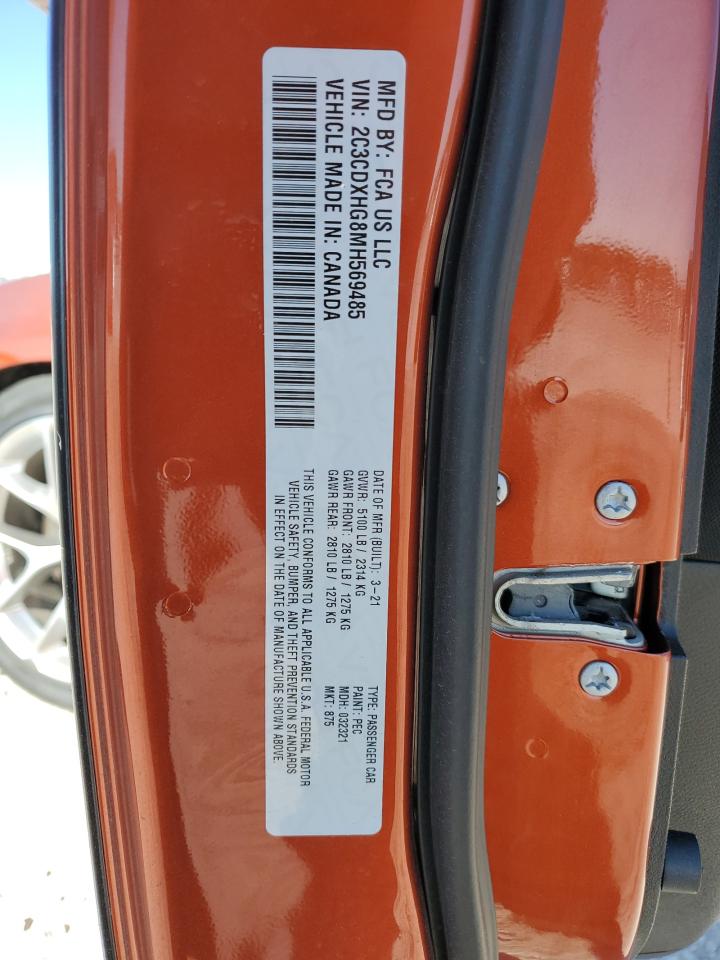 2021 Dodge Charger VIN 2C3CDXHG8MH569485 Copart auction photo, front end damage thumbnail 15