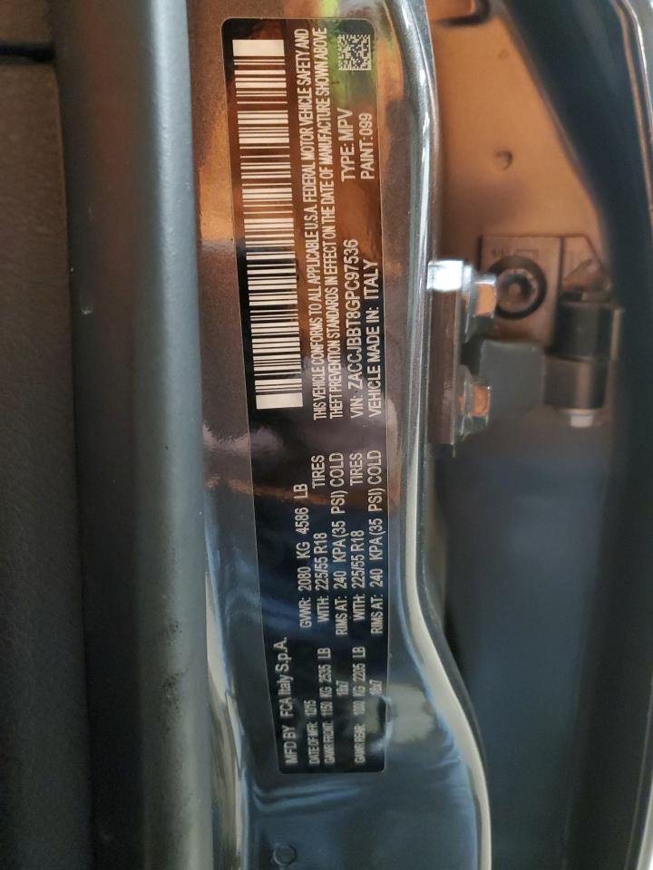 2016 Jeep Renegade VIN ZACCJBBT8GPC97536 Copart auction photo, front end damage thumbnail 13