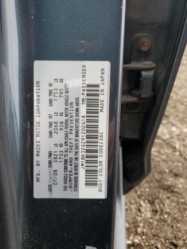 2009 Mazda 3 VIN JM1BK32G291202618 Copart auction photo, rear end damage thumbnail 12