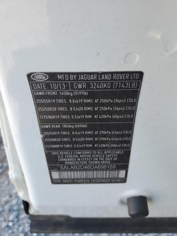 2013 Land Rover LR4 VIN SALAB2D46DA698159 Copart auction photo, rear end / minor dent/scratches damage thumbnail 15