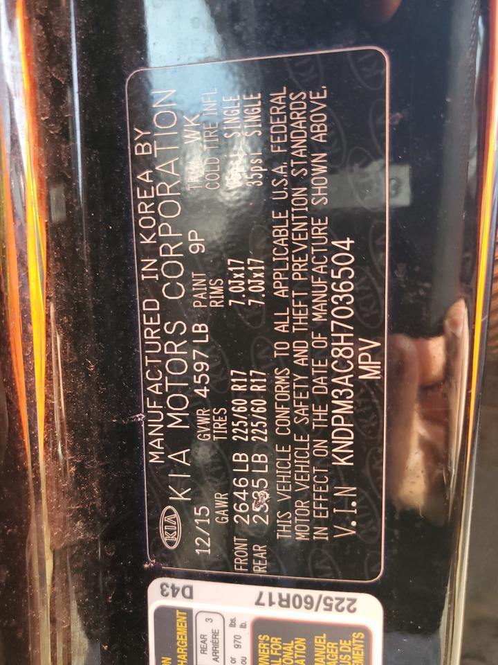 2017 KIA Sportage VIN KNDPM3AC8H7036504 Copart auction photo, side damage thumbnail 13