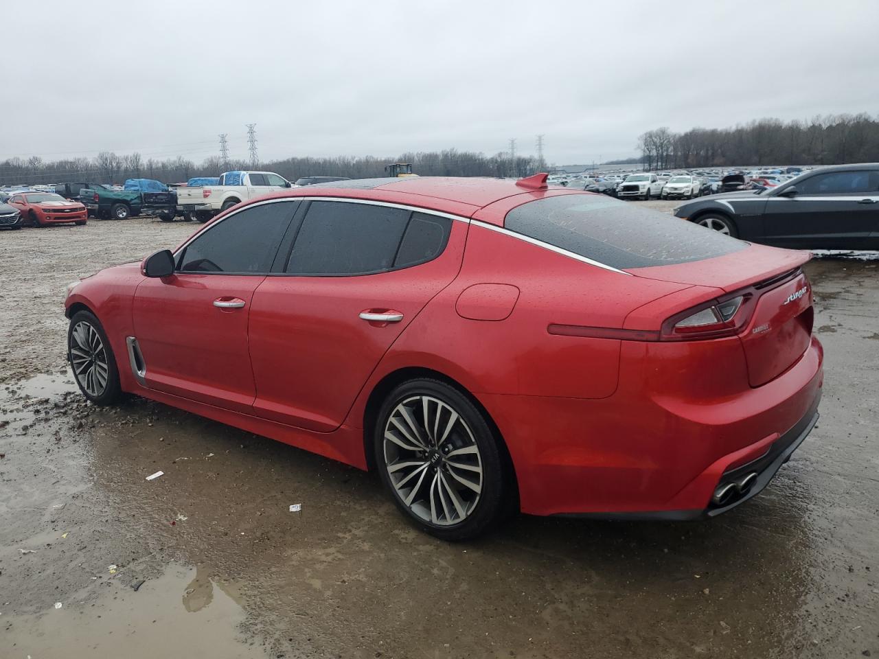 2019 KIA Stinger VIN KNAE25LA0K6059810 Copart auction photo, front end / side damage thumbnail 2