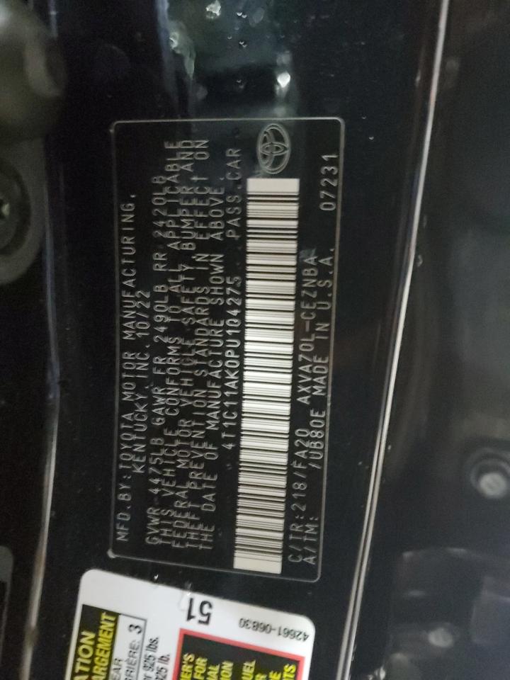 2023 Toyota Camry VIN 4T1C11AK0PU104275 Copart auction photo, side / front end damage thumbnail 13