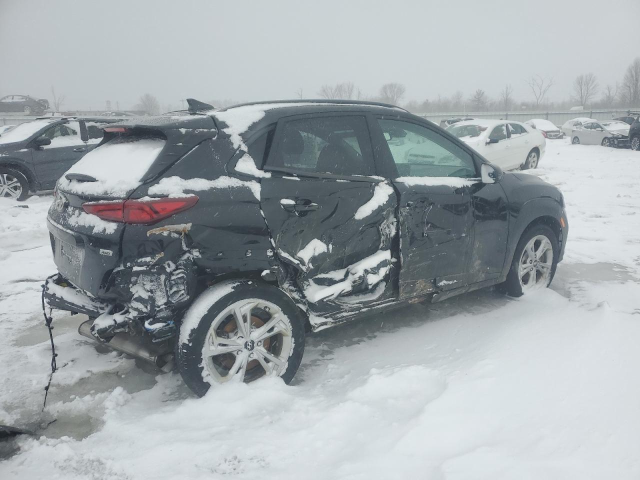 2023 Hyundai Kona VIN KM8K6CAB6PU965596 Copart auction photo, rear end / side damage thumbnail 3