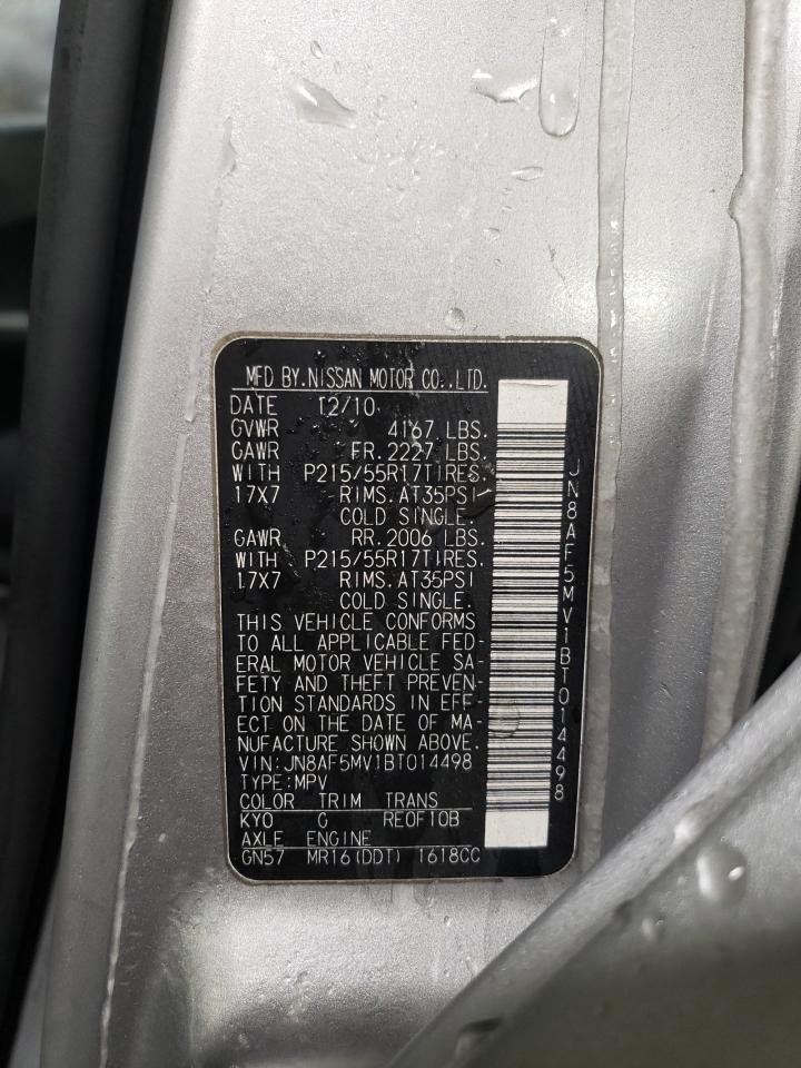 2011 Nissan Juke VIN JN8AF5MV1BT014498 Copart auction photo, front end damage thumbnail 13
