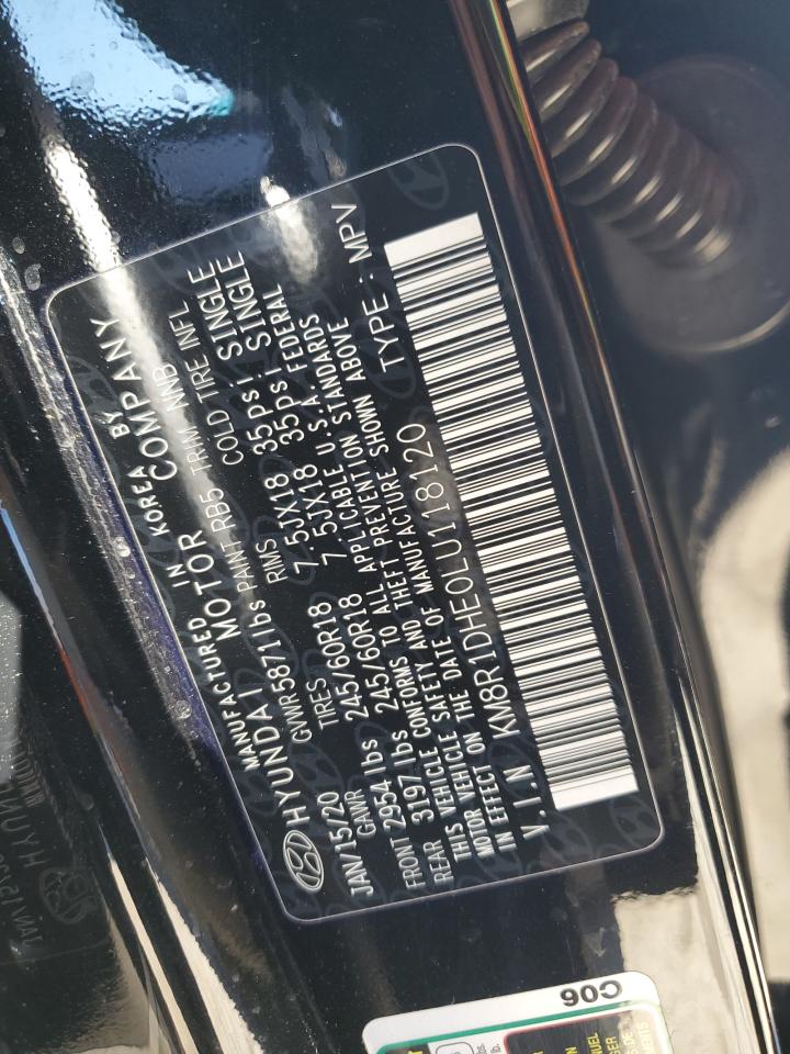 2020 Hyundai Palisade VIN KM8R1DHE0LU118120 Copart auction photo, front end / rear end damage thumbnail 13