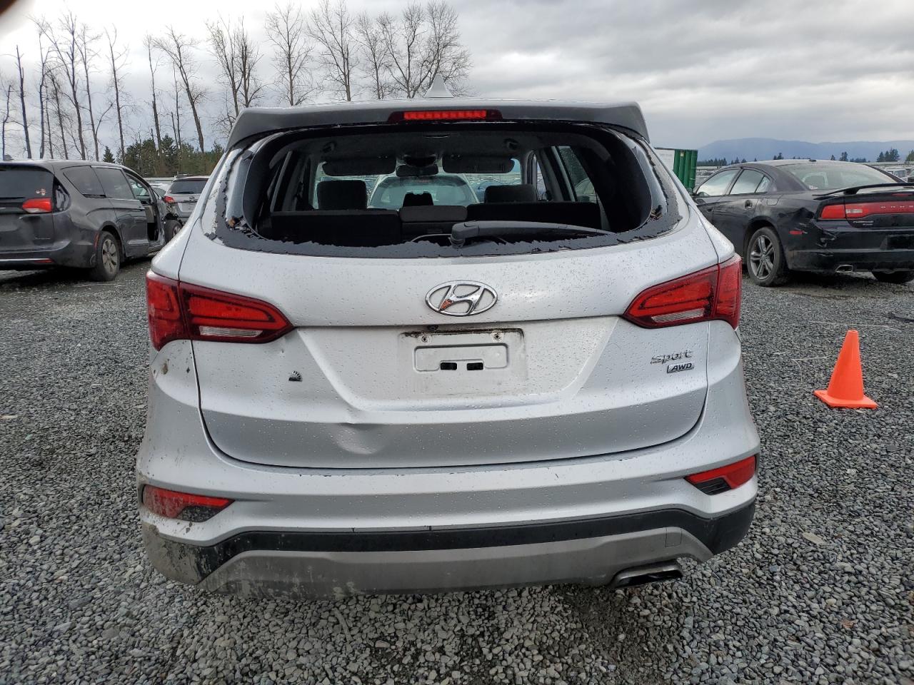 2017 Hyundai Santa Fe VIN 5XYZTDLB3HG413474 Copart auction photo, rear end / side damage thumbnail 6