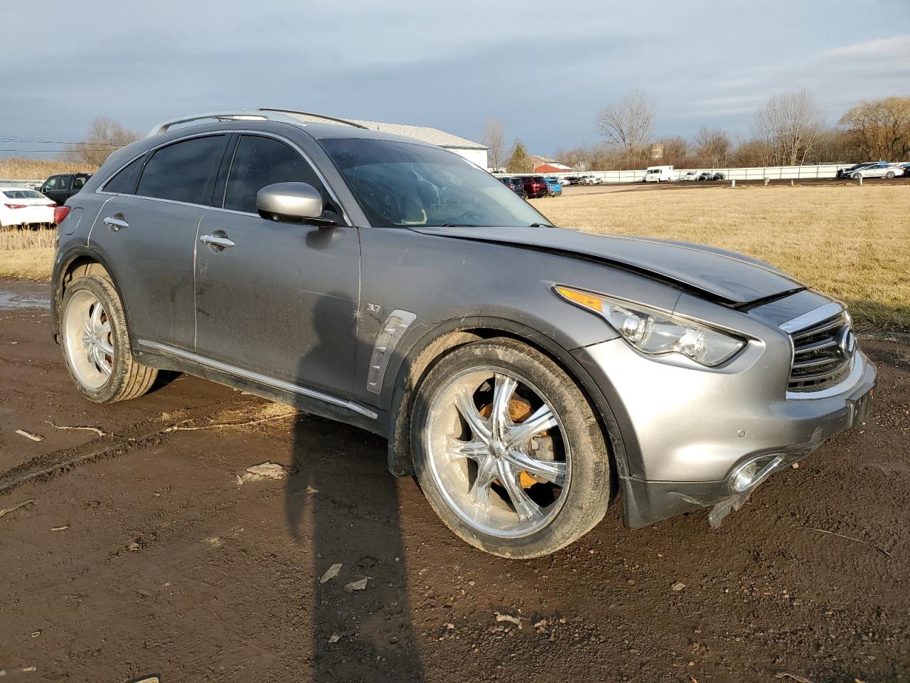2014 Infiniti QX70 VIN JN8CS1MW9EM410604 Copart auction photo, front end / rear end damage thumbnail 4