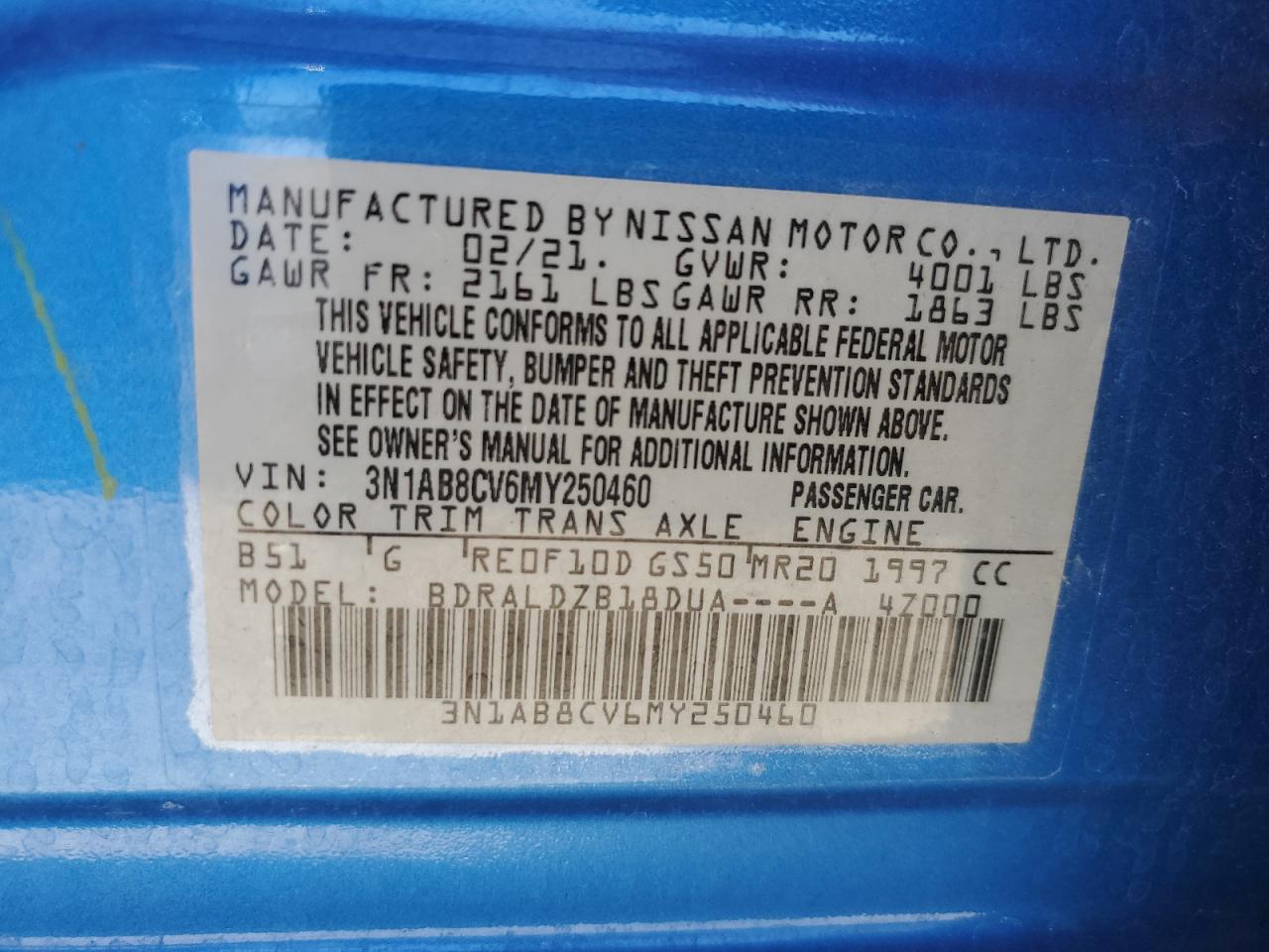 2021 Nissan Sentra VIN 3N1AB8CV6MY250460 Copart auction photo, front end / minor dent/scratches damage thumbnail 14