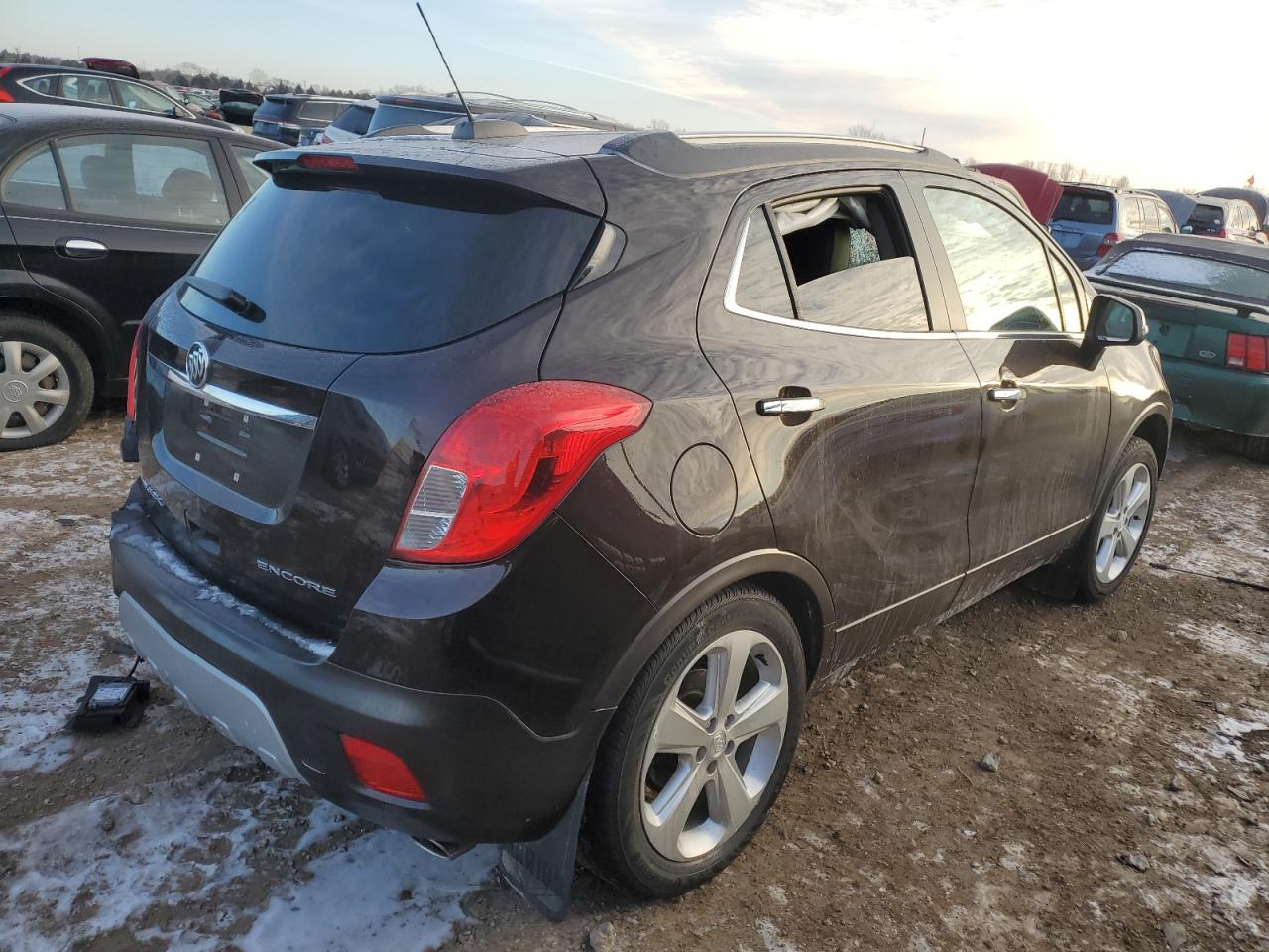 2015 Buick Encore VIN KL4CJBSB3FB122458 Copart auction photo, side / rear end damage thumbnail 3